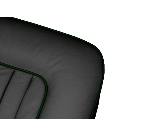 Black with Green Piping
